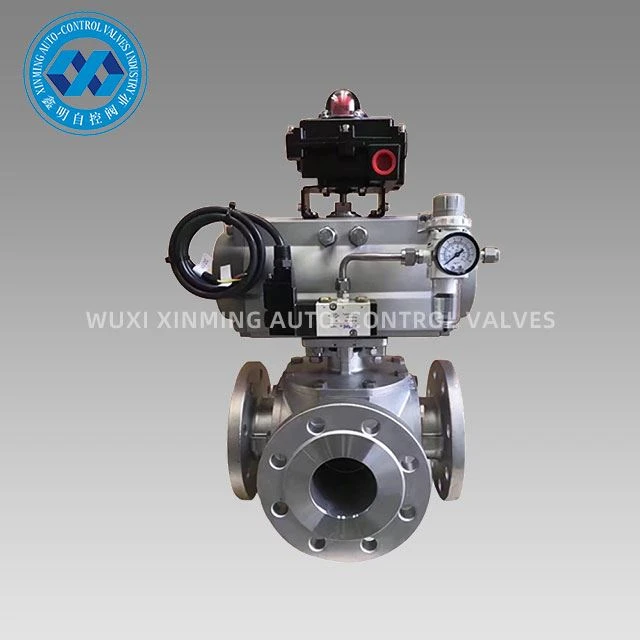 Valv tal-ballun pnewmatiku ta 'l-istainless steel 3 Way
