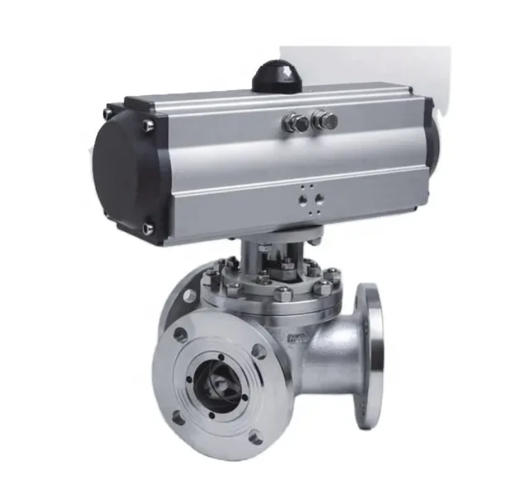 180 Grad Attwatur Pnewmatiku 3 Way Ball Valve, 3 Way Ball Valve B'Attwatur Pnewmatiku